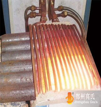 Medium frequency induction heating power supply for diathermy heat treatment of bar