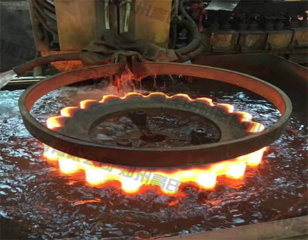  The flywheel ring gear can be quenched and heat treated with medium frequency induction heating equip 